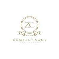 ZC Letter Initial with Royal Luxury Logo Template vector