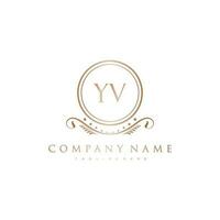 YV Letter Initial with Royal Luxury Logo Template vector