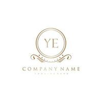 YE Letter Initial with Royal Luxury Logo Template vector