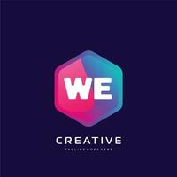 WE initial logo With Colorful template vector. vector