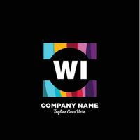 WI initial logo With Colorful template vector. vector