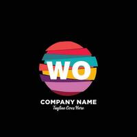 WO initial logo With Colorful template vector. vector