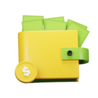 3D Money in Wallet Icon png