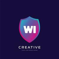 WI initial logo With Colorful template vector. vector