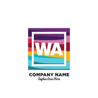 WA initial logo With Colorful template vector. vector