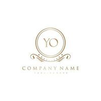 YO Letter Initial with Royal Luxury Logo Template vector