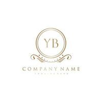 YB Letter Initial with Royal Luxury Logo Template vector