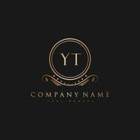 YT Letter Initial with Royal Luxury Logo Template vector