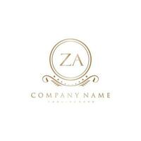 ZA Letter Initial with Royal Luxury Logo Template vector