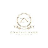 ZN Letter Initial with Royal Luxury Logo Template vector