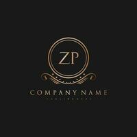 ZP Letter Initial with Royal Luxury Logo Template vector