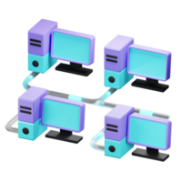 3D Bus Network Topology Icon png