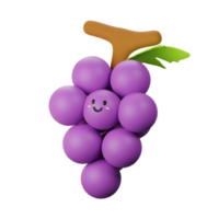 3D Cute Grape Icon png