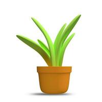 3d icon Plants ornamental plants, grass and decorative flowers in the yard 3d rendering concept. photo
