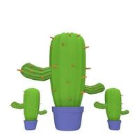 3D illustration or 3D render object of cactus white background photo