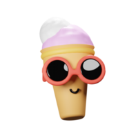 3D Cute Ice Cream Icon png