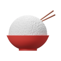 3d arroz cuenco icono png