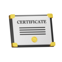 3d certificado icono png
