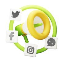 3D  Social Media Marketing Icon png