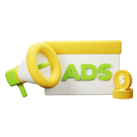 3d anuncios promoción icono png