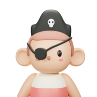 3d pirata disfraz icono png