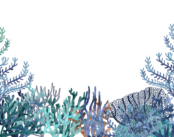 under hav liv element med vattenfärg målad , korall rev png