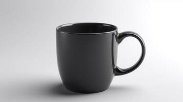 negro tazas taza Bosquejo aislado en blanco fondo, generativo ai foto