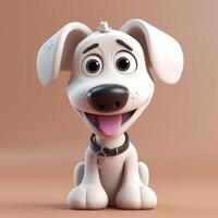 Cute funny cartoon dog with funny expression. cartoon character smile face dog, photo