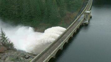 water wezen gemotiveerd door een zwaartekracht gevoed hydro-elektrisch macht station dam video