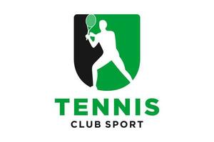 Vector initials letter U with tennis creative geometric modern logo design.