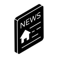 Trendy design icon of home news vector