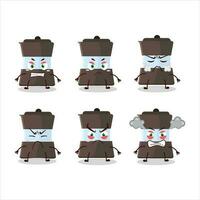 Mokka pot cartoon character with various angry expressions vector