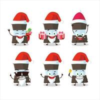 Papa Noel claus emoticones con mokka maceta dibujos animados personaje vector