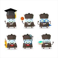 School student of mokka pot cartoon character with various expressions vector