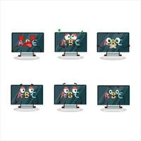 Alphabet on monitor cartoon character with nope expression vector