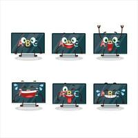 dibujos animados personaje de alfabeto en monitor con sonrisa expresión vector