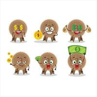 Bronze medals ribbon cartoon character with cute emoticon bring money vector