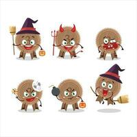 Halloween expression emoticons with cartoon character of bronze medals ribbon vector