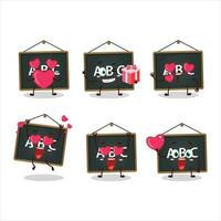 Alphabet board cartoon character with love cute emoticon vector