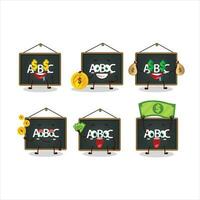 Alphabet board cartoon character with cute emoticon bring money vector