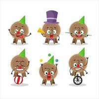 Cartoon character of bronze medals ribbon with various circus shows vector