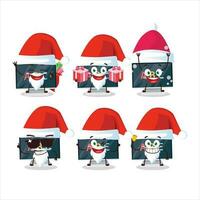 Papa Noel claus emoticones con alfabeto en monitor dibujos animados personaje vector