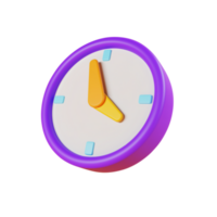 3D clock cartoon style png