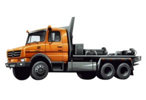 Construction truck in yellow png background