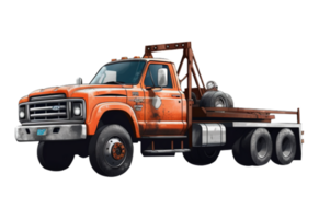 Construction truck in yellow png background