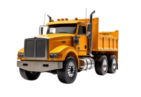 Construction truck in yellow png background