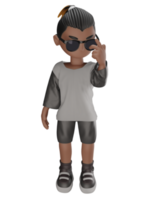 3d desenho animado personagem com óculos png