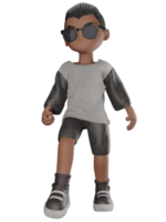 3d cartoon character with glasses png