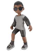 3d cartoon character with glasses png