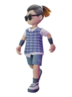 3d desenho animado personagem com óculos png